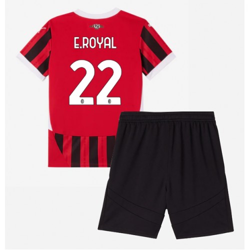 Dětský fotbalový dres AC Milan Emerson Royal #22 2024-25 Domácí Krátký Rukáv (+ trenýrky)